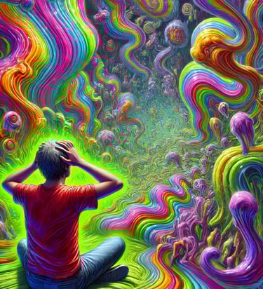 illustration AI D'un bad trip soft