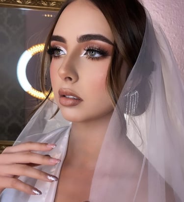Novia preparada por maquilladora profesional especializada en bodas
