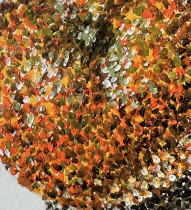 Orange - Pointillism, Acrylic on paper, 2025