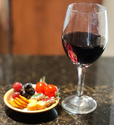 wine glass snack dish