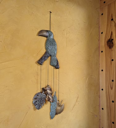 Faux Tuscany stucco wall mural treatment in a kitchen and dining room open concept.