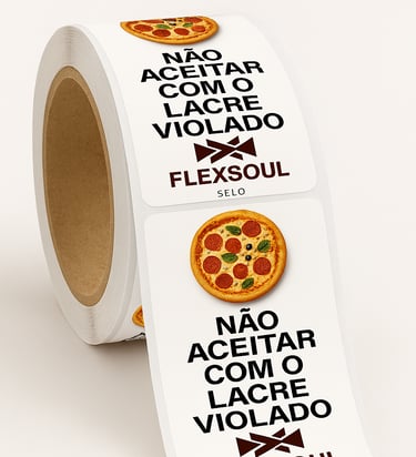 Imagem de um rolo de etiqueta de lacre de segurança.