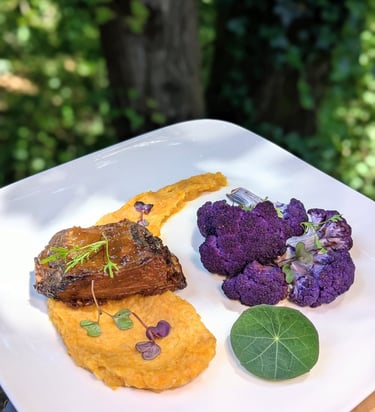 bison short ribs dinner private chef for retreat glamping wedding portland oregon lake oswego