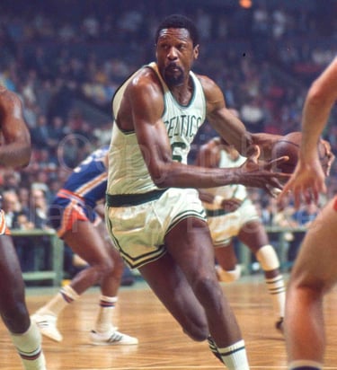 Bill Russell of the Celtics at the Boston Garden in 1969 by James Drake for Sports Illustrated