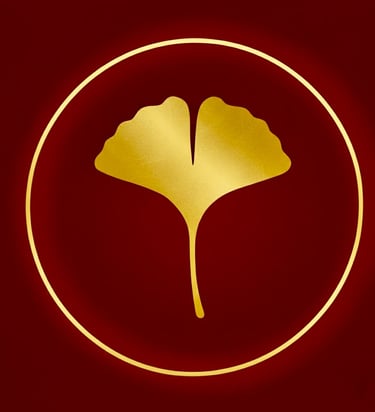 feuille de Ginko dorée - le loup et le hibou