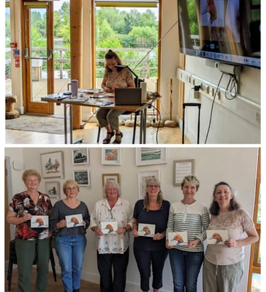 Artist and participants at the workshop