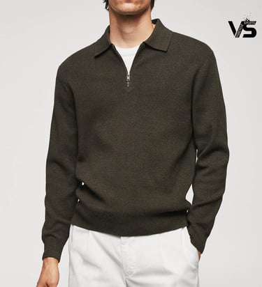 zipper polo shirt