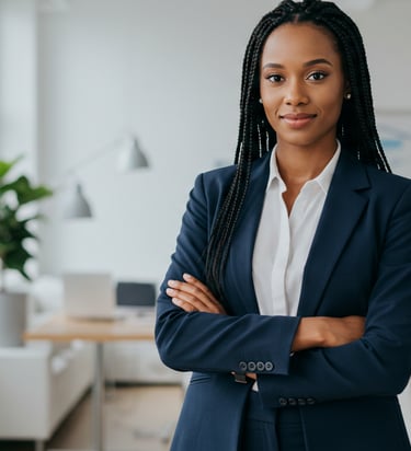 Business person standing in office