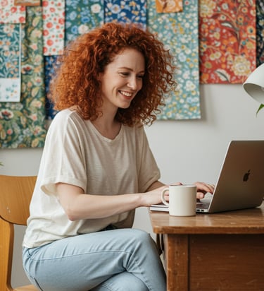 Image of woman working on computer