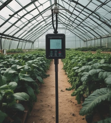 A network of sensors collecting data in an industrial setting.