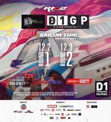 a poster for a drifting competition event