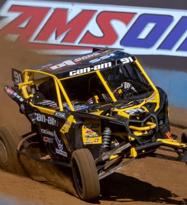 Side by Side Racing on Dirt Track