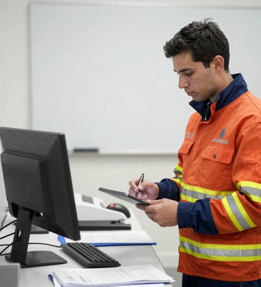 Symbol of labor law support featuring a balanced scale and legal documents.