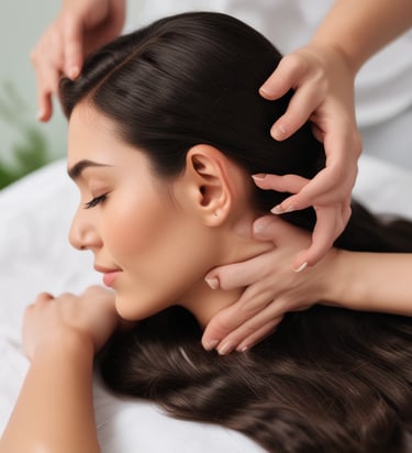 Scalp massage therapy for hair and stress relief at Peace and Pamper Spa Perumbakkam