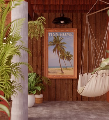 Logotipo minimalista com estilo colonial contemporâneo para casa de praia por Acebal Santana.