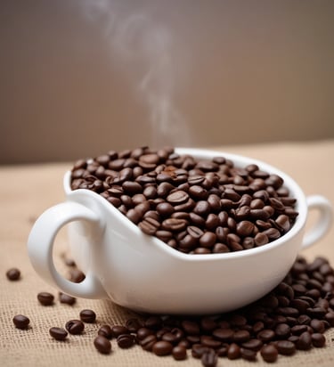 a cup of ECLAT FRESH  coffee beans on