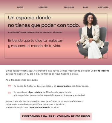Ejemplo de redacción de web de psicología profesional
