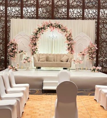 Wedding stage decoration, wedding stage flower decoration