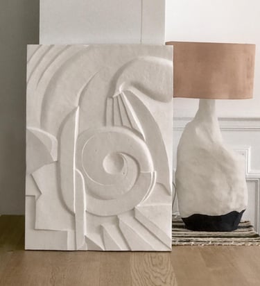 sculpture plâtre bas relief