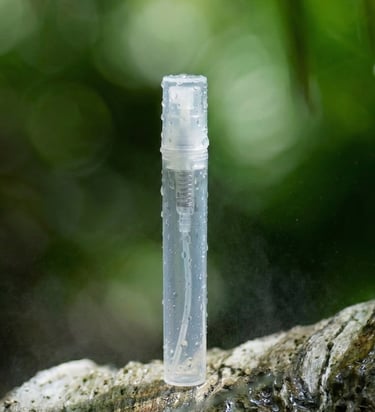 Kuvituskuva hajuvesinäytepullosta luonnossa