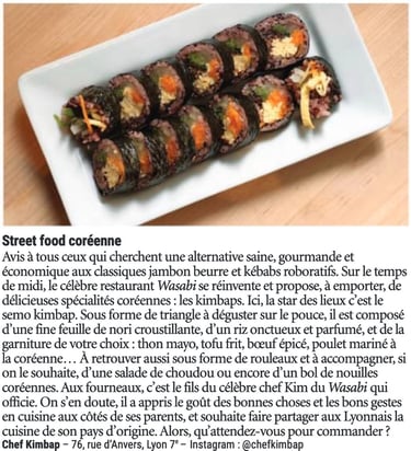 Article par Lyon Capitale de Chef Kimbap