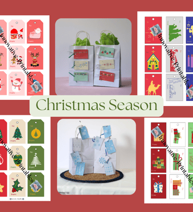 printable gif tags for the Christmas season