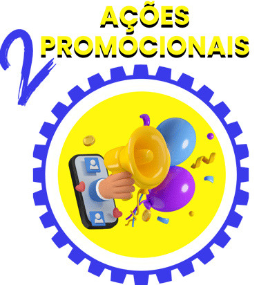 icones coloridos representando ação promocional