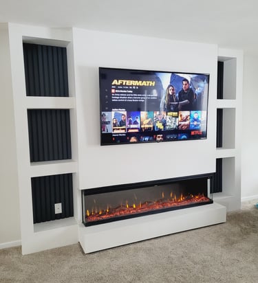Electric fireplace media wall