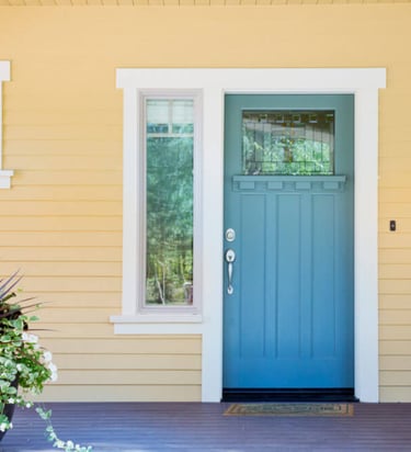 Freshly painted exterior door