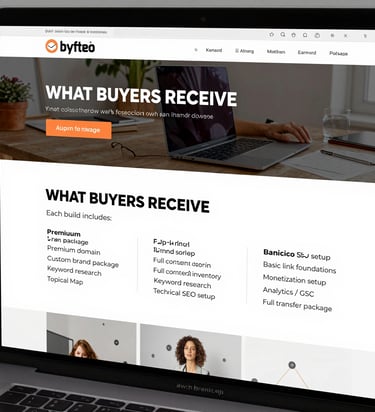 A sleek starter website homepage showcasing clear navigation and monetization features.