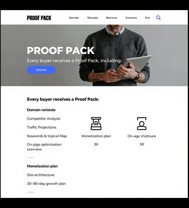 A sleek starter website homepage showcasing clear navigation and monetization features.