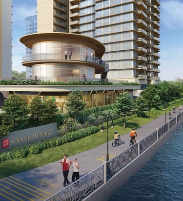 Grand Dunman condo aerial view near Dakota MRT