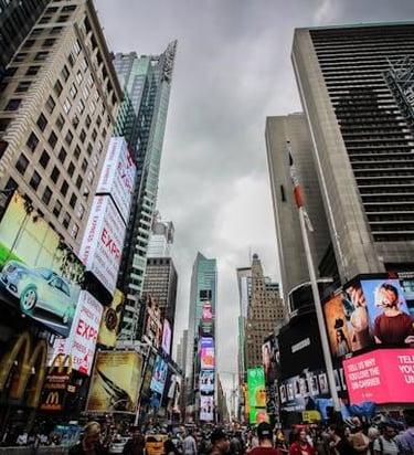 Outdoors e prédios na Times Square