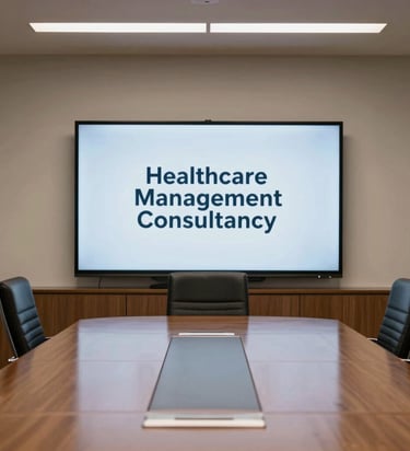 A professional educator in a minimalist board room, presenting neurohealth research on a high-tech digital display. The atmosphere is compassionate and structured. High-contrast colors include deep blue (#1A2B3C) against a neutral off-white (#E9EEF4).