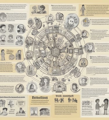 A classroom of children working together on illustrations inspired by their town’s heritage.