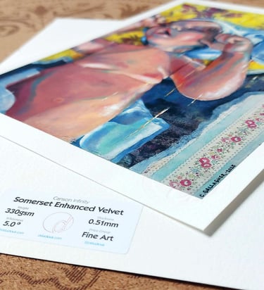 A photo showing actual giclee prints by Christine Gallagher