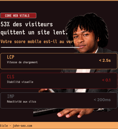 Core Web Vitals LCP CLS INP seuils 2026 — John SEO consultant SEO technique PME Madagascar