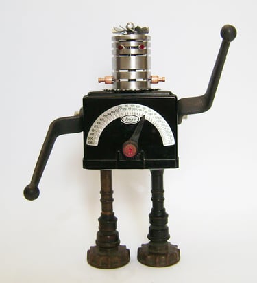 Metronome assemblage robot by artist Tal Avitzur.