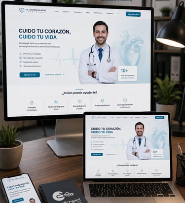 Página web profesional para médicos creada por Avalimed.