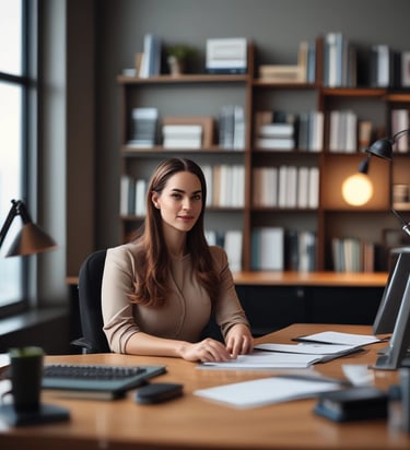 Testimonial card showing happy client feedback