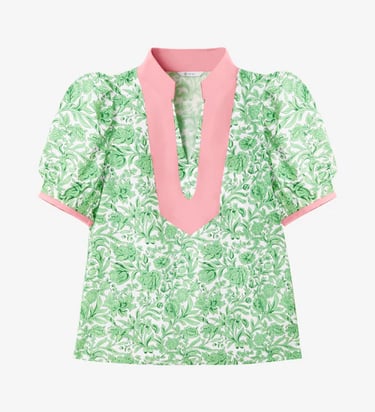 green Puff Sleeve blouse