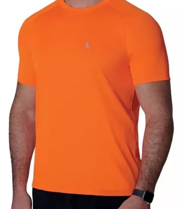 Camiseta manga curta branca cor  laranja