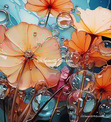 ImmrtlArts : Enchanting Floral Reverie abstract painting