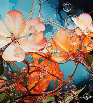 ImmrtlArts : Lustrous Bloom Cascade abstract painting