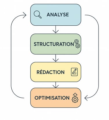 Schéma du processus de rédaction web SEO