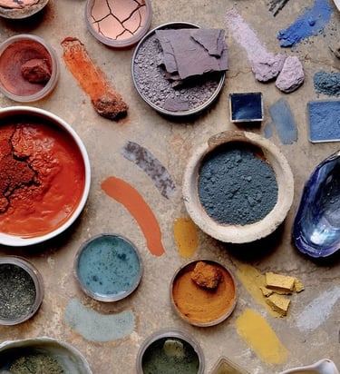 Pigmentos naturales para pintar la arcilla.