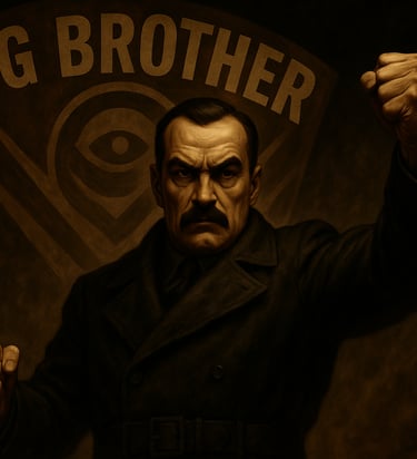 imagem do personagem Big Brother do livro "1984", George Orwell