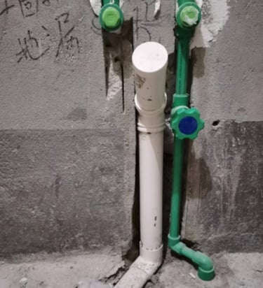 built-in pipe for vanity