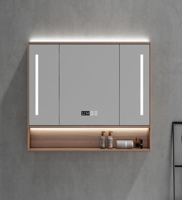 functional mirror for vanity