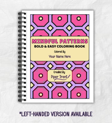 mindful patterns bold and easy personalized wirebound coloring book